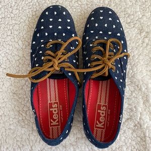 Keds Blue Heart Print Sneakers